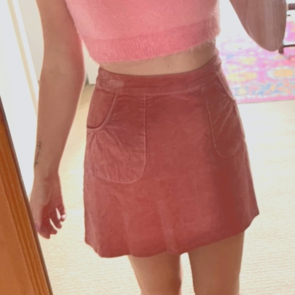 PRINCESS HIGHWAY Autumn Pink Cord Corduroy High Waisted A-line Mini Skirt - Picture 6 of 10